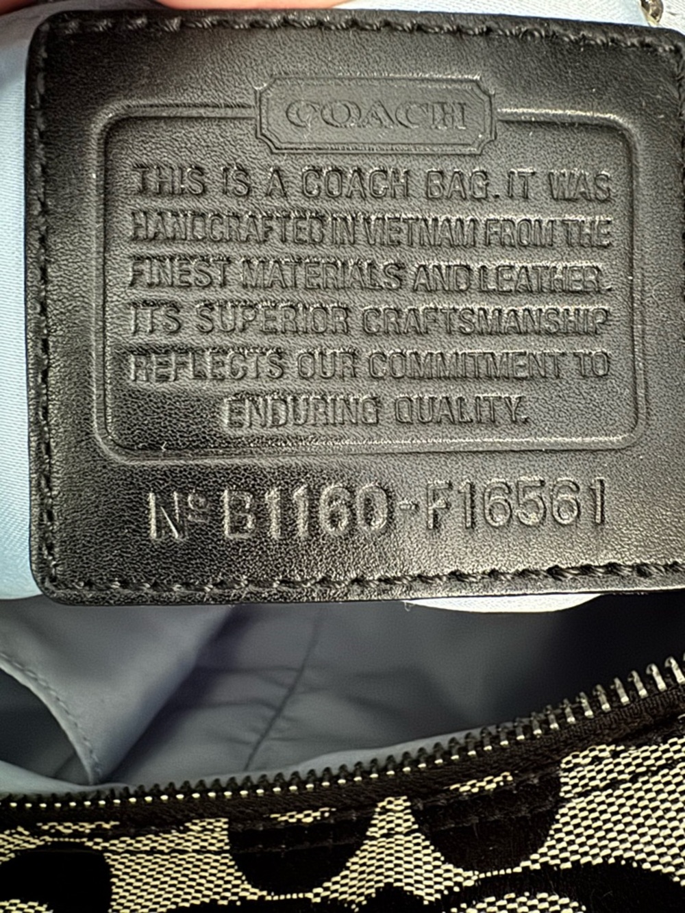 Coach 2011 Black Gallery Legacy Signature Canvas Zip Top Tote - Picture 9 of 12